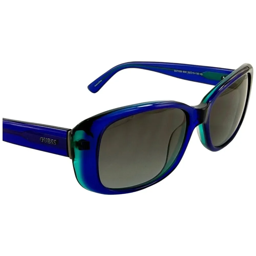 Guess GU7408 Womens Plastic Sunglass 90X Blue Aqua Green 52-15 Gray Grad w Case